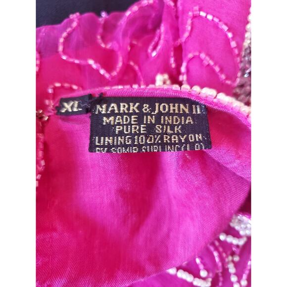 Vintage Mark & John II Silk Intricately Beaded Sequined Blouse India, Size XL - Picture 2 of 13